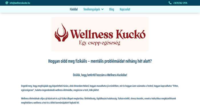 Webshop műhely Wellness kuckó